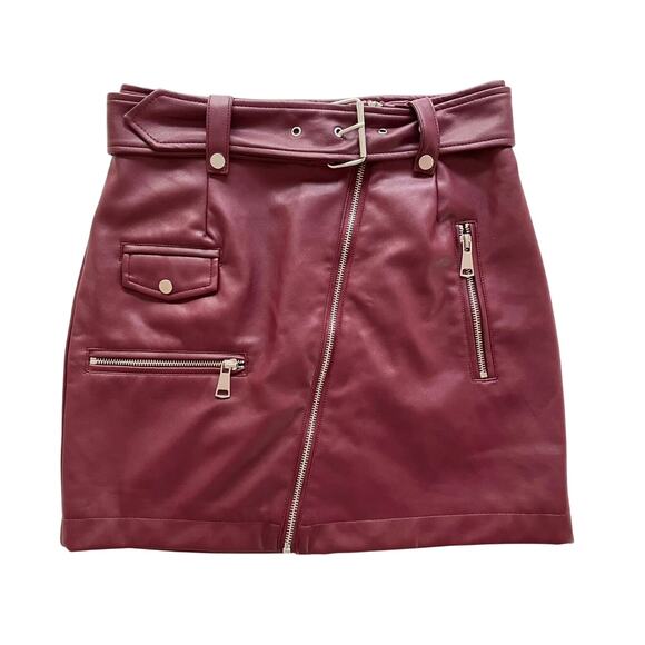 7 For All Mankind Ultra Soft Vegan Leather Skirt Size S NWT - Picture 3 of 5